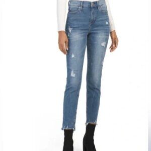 Nicole Miller Jeans Women's 16 New York Soho High-Rise Ankle Slim Distressed